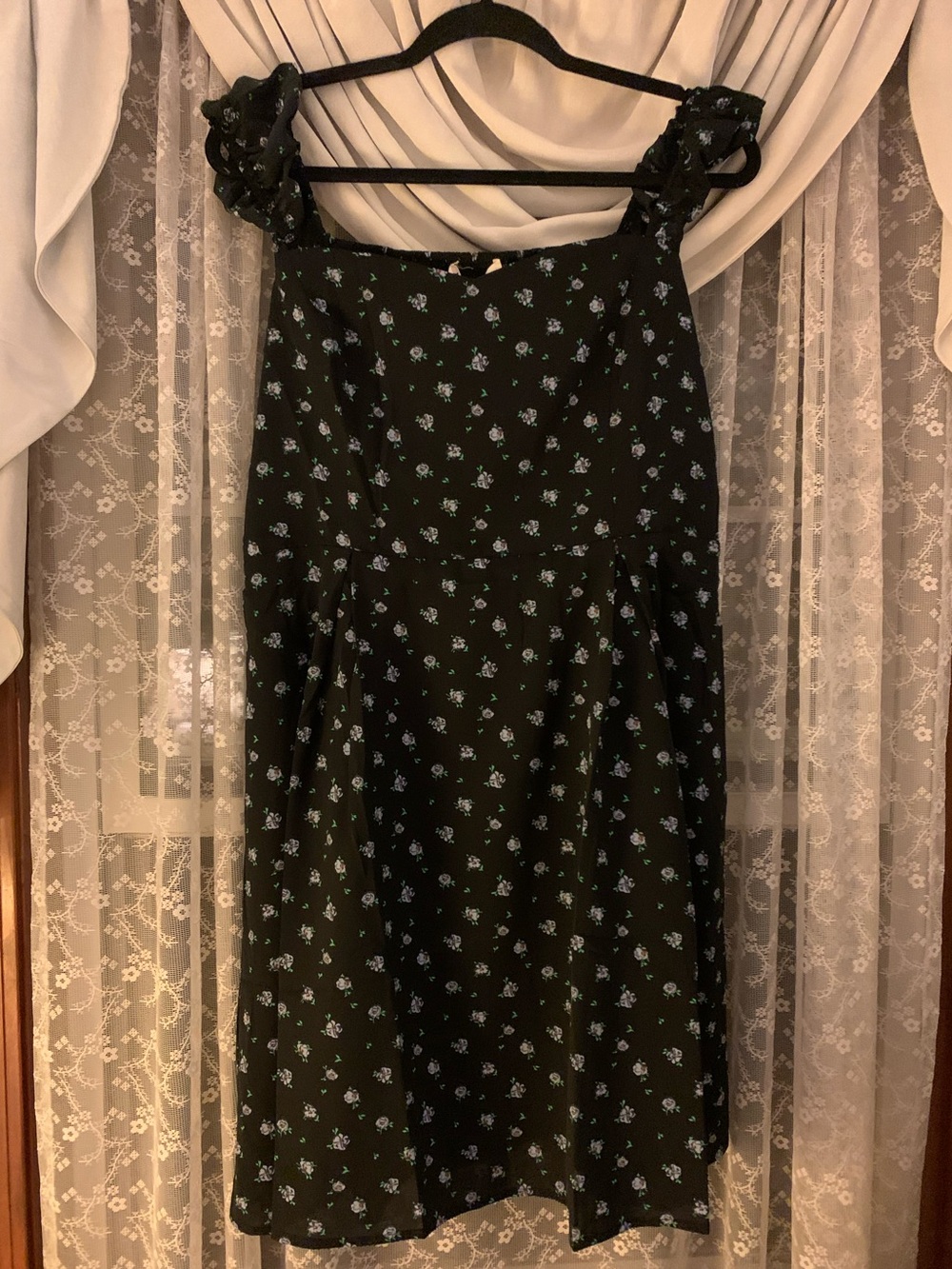 Belle Poque Dress with Blue Floral Print